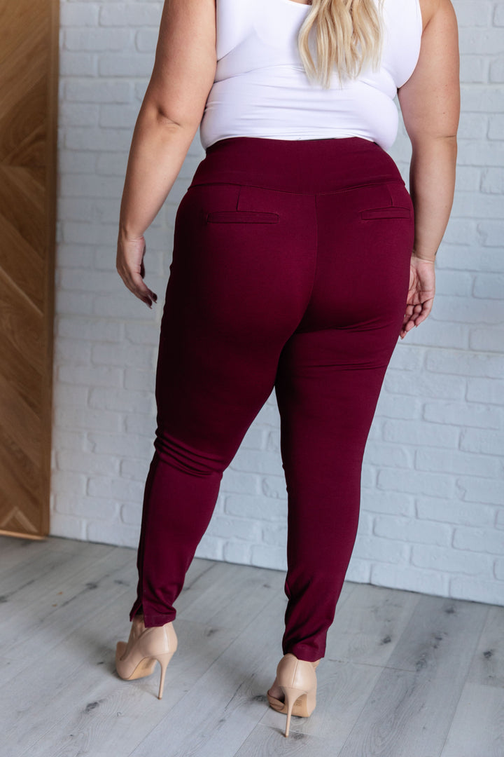 Magic Skinny 28" Pants in Wine-Pants-Inspired by Justeen-Women's Clothing Boutique