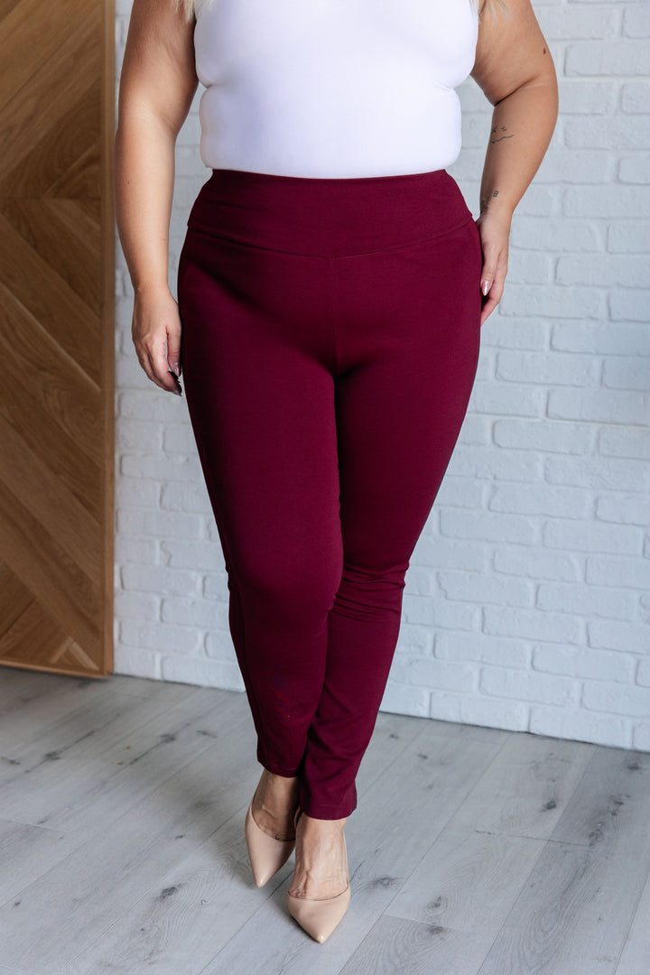 Magic Skinny 28" Pants in Wine-Pants-Inspired by Justeen-Women's Clothing Boutique