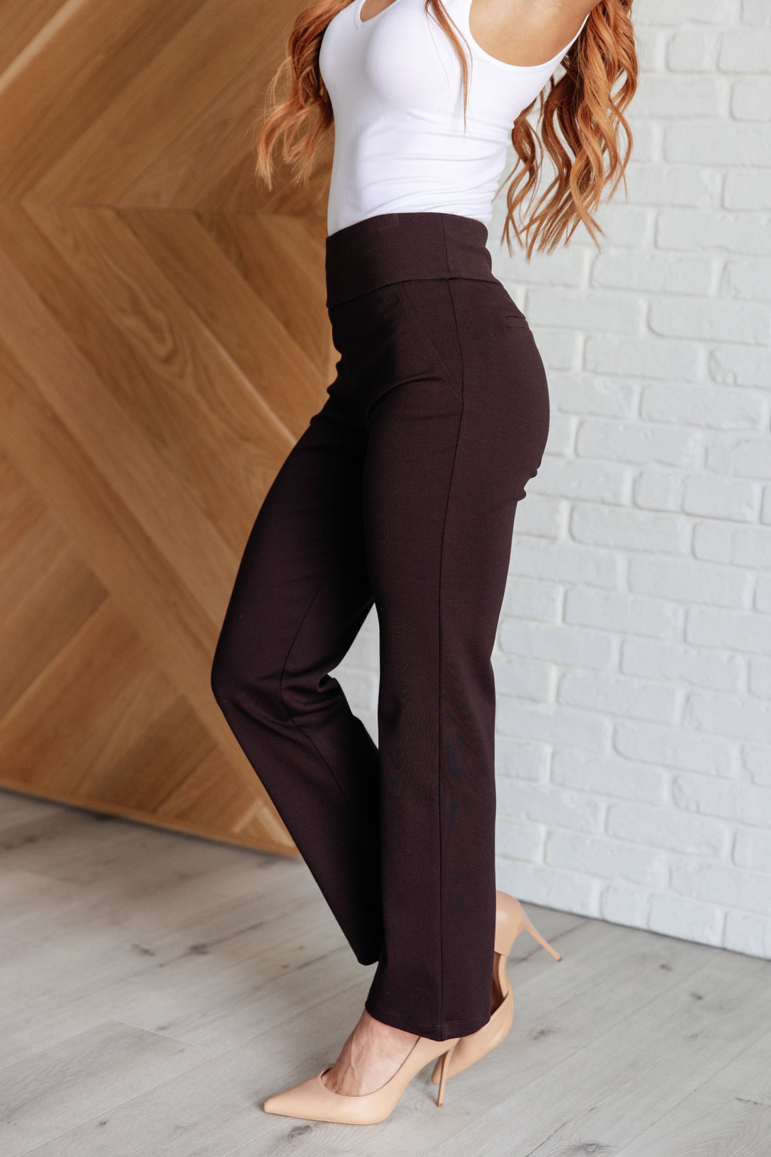 Magic Straight Pants in Chocolate-Pants-Inspired by Justeen-Women's Clothing Boutique