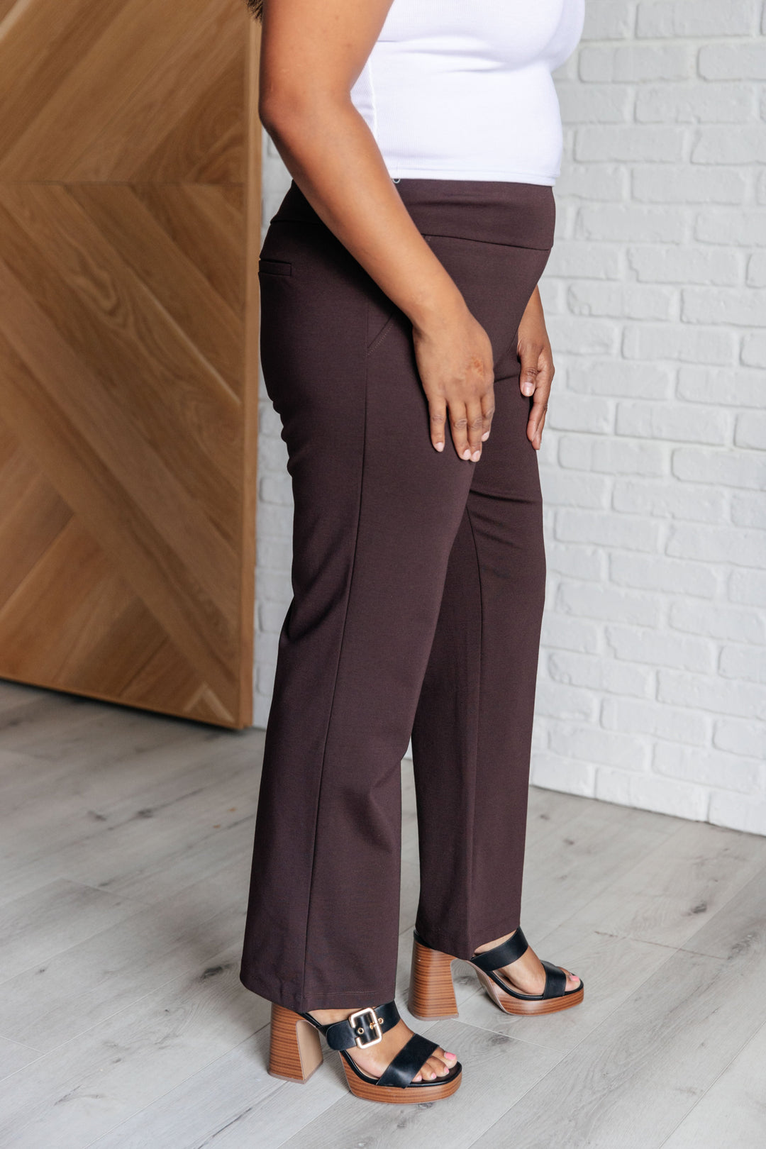 Magic Straight Pants in Chocolate-Pants-Inspired by Justeen-Women's Clothing Boutique