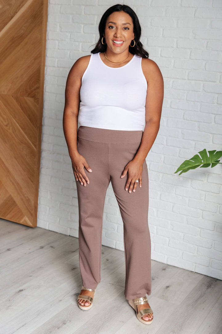 Magic Straight Pants in Dark Mocha-Pants-Inspired by Justeen-Women's Clothing Boutique