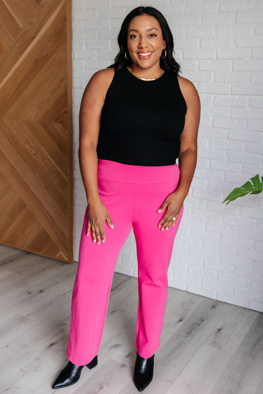 Magic Straight Pants in Hot Pink-Pants-Inspired by Justeen-Women's Clothing Boutique