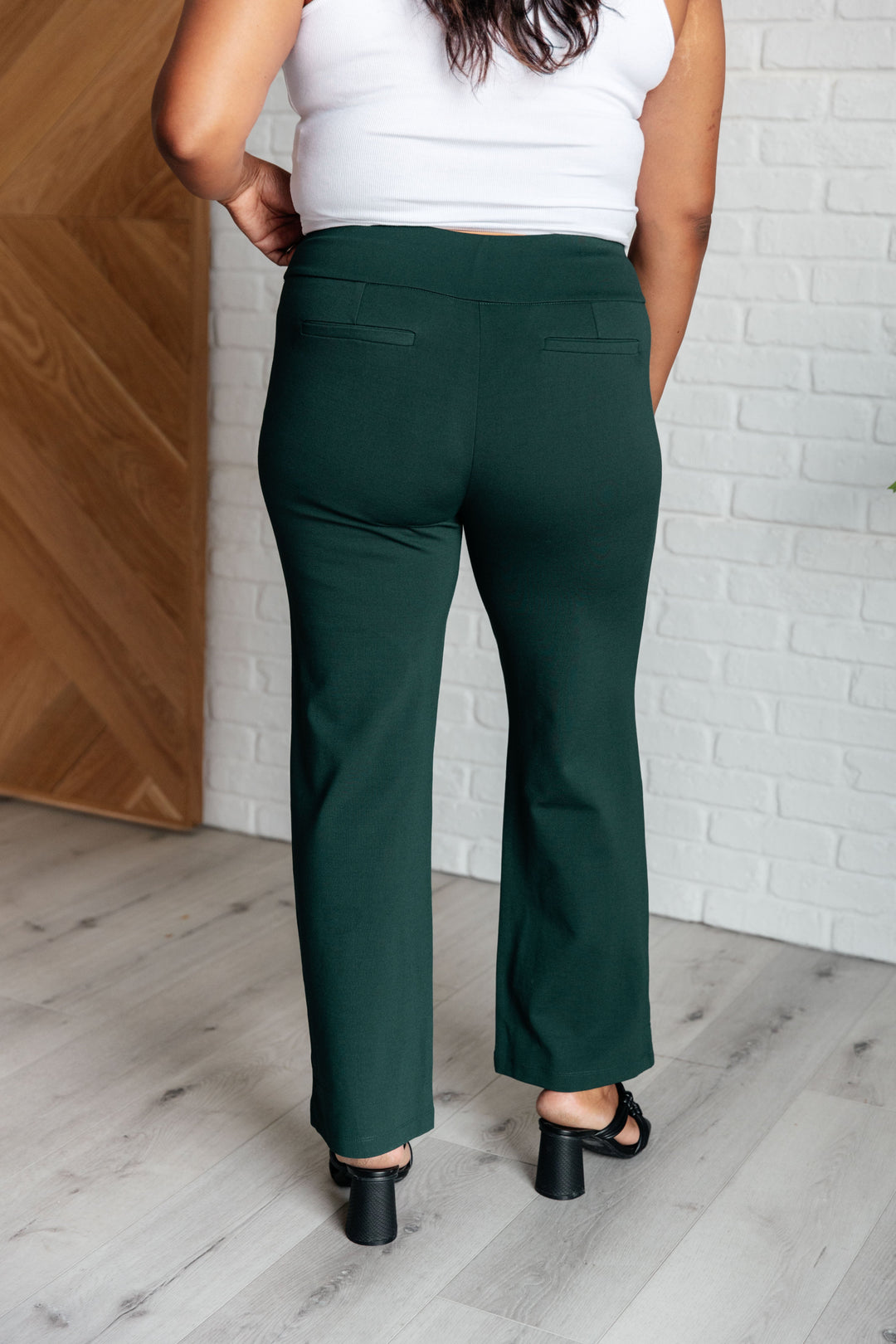 Magic Straight Pants in Hunter Green-Pants-Inspired by Justeen-Women's Clothing Boutique