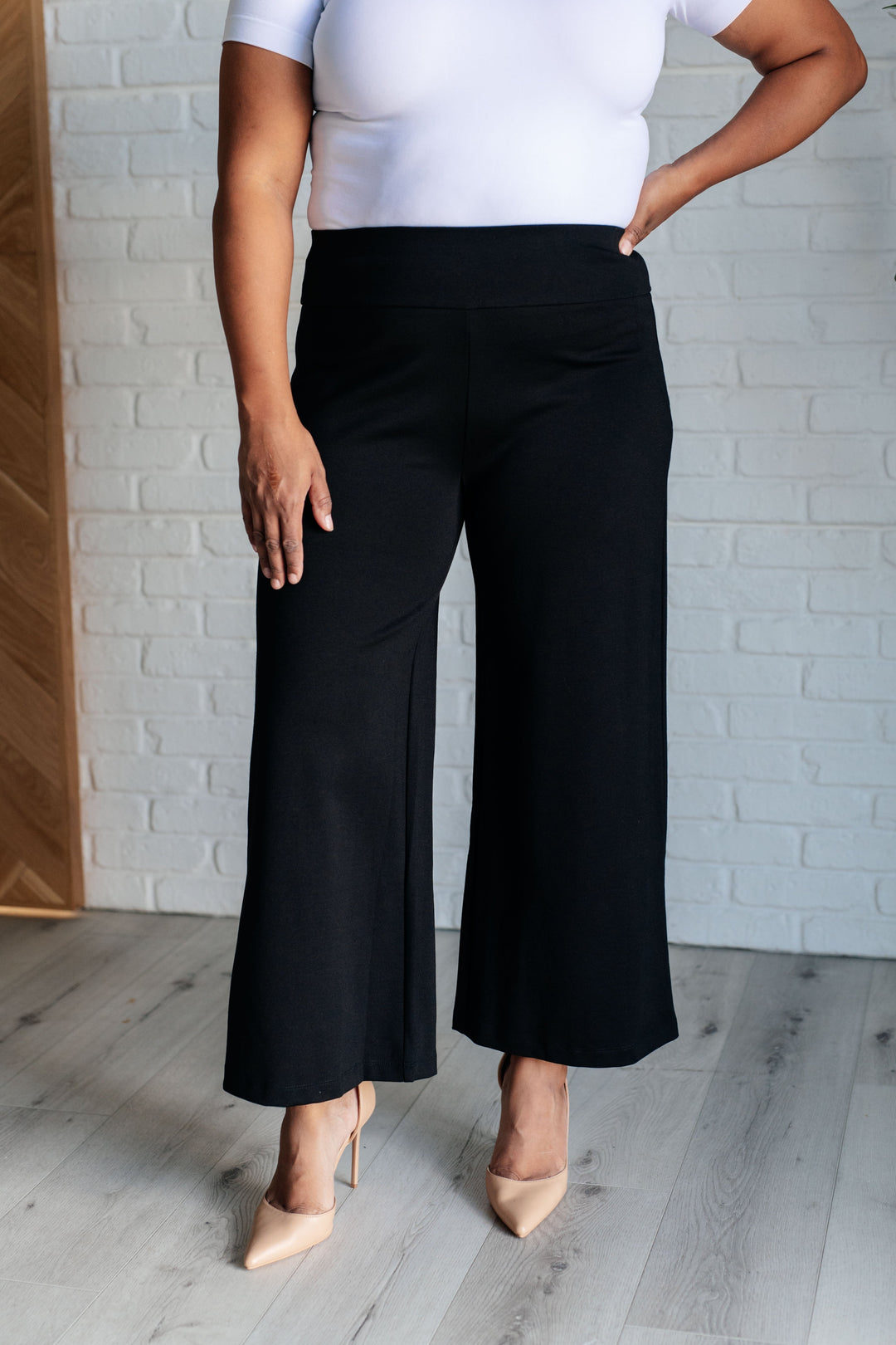 Magic Wide Leg Crop Pants in Black-Pants-Inspired by Justeen-Women's Clothing Boutique