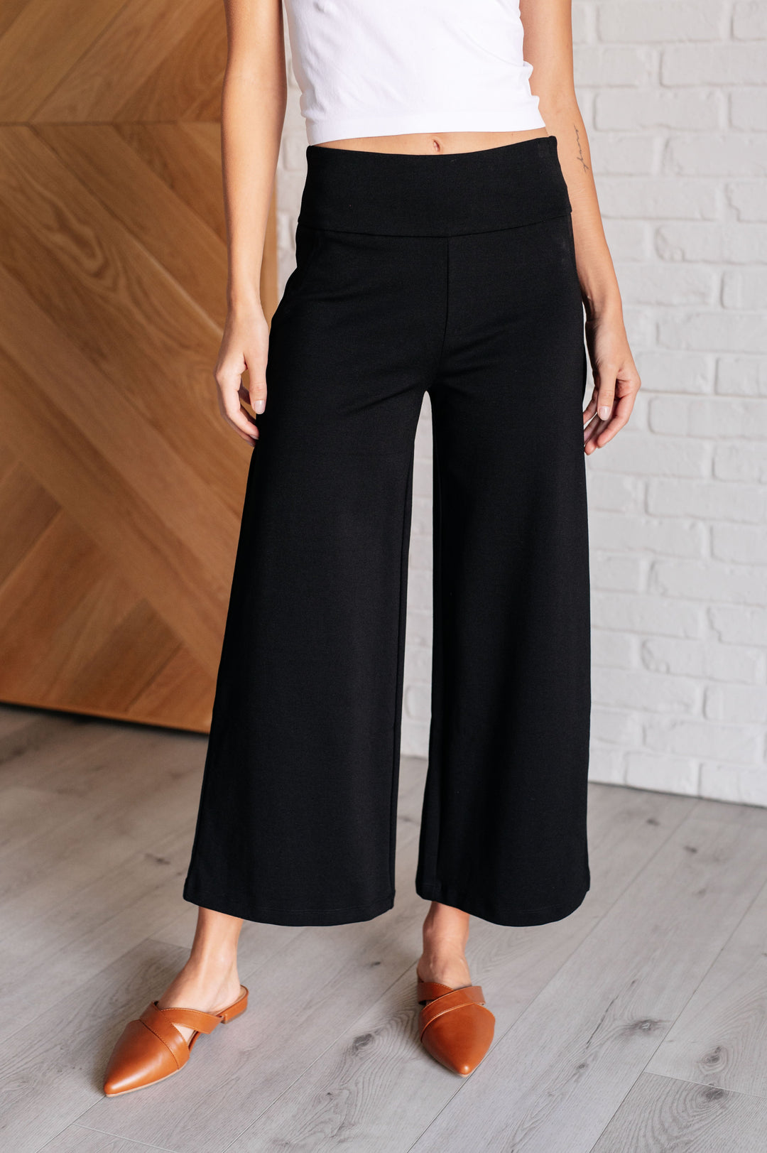 Magic Wide Leg Crop Pants in Black-Pants-Inspired by Justeen-Women's Clothing Boutique