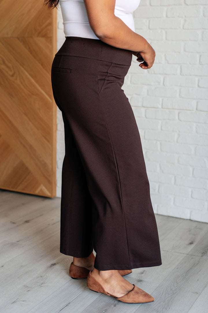 Magic Wide Leg Crop Pants in Chocolate-Pants-Inspired by Justeen-Women's Clothing Boutique