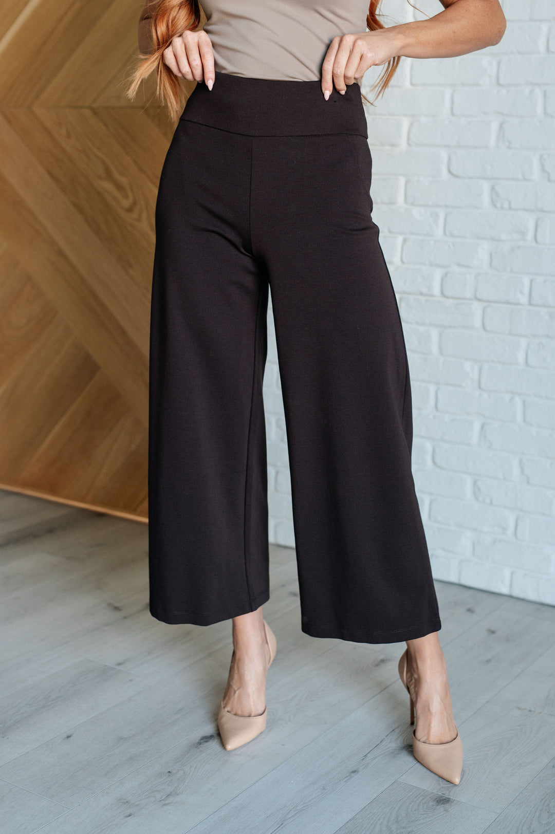 Magic Wide Leg Crop Pants in Chocolate-Pants-Inspired by Justeen-Women's Clothing Boutique