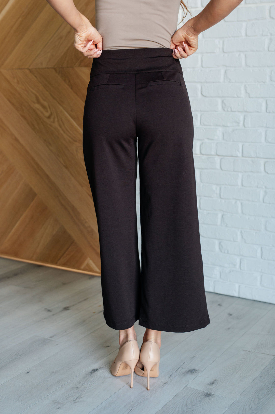 Magic Wide Leg Crop Pants in Chocolate-Pants-Inspired by Justeen-Women's Clothing Boutique