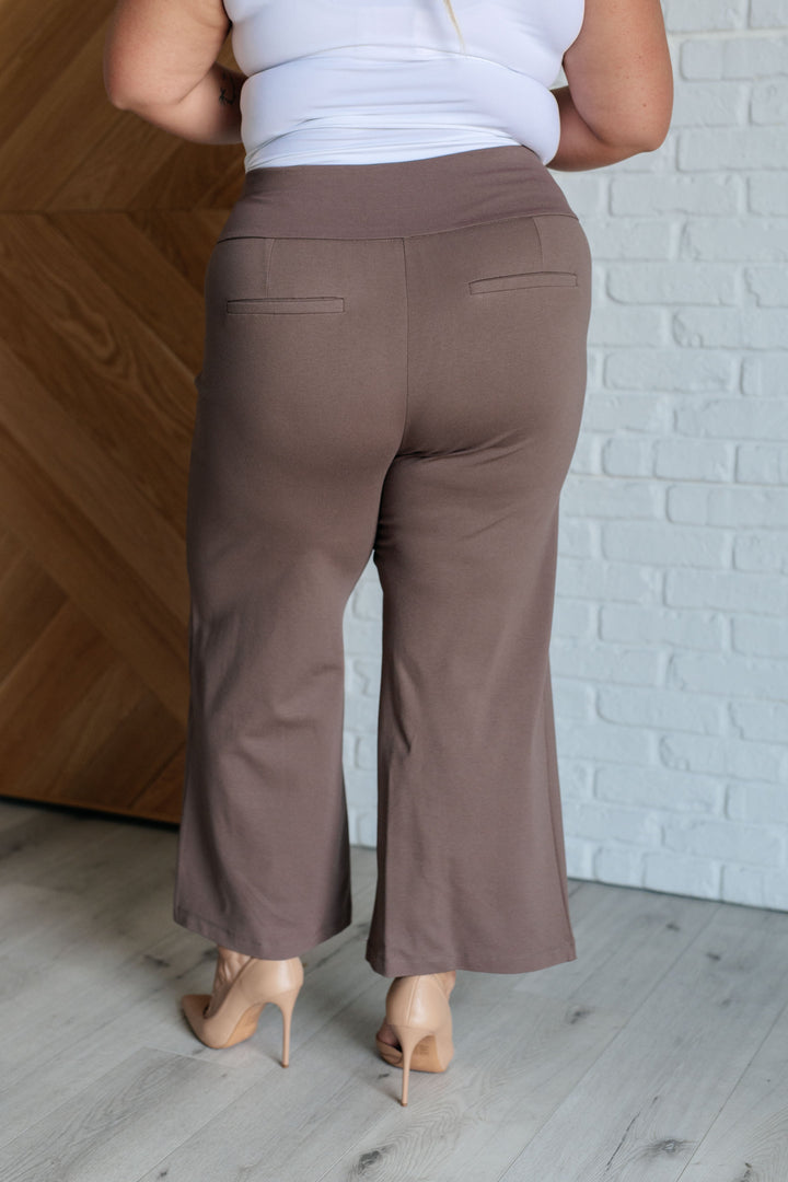 Magic Wide Leg Crop Pants in Dark Mocha-Pants-Inspired by Justeen-Women's Clothing Boutique