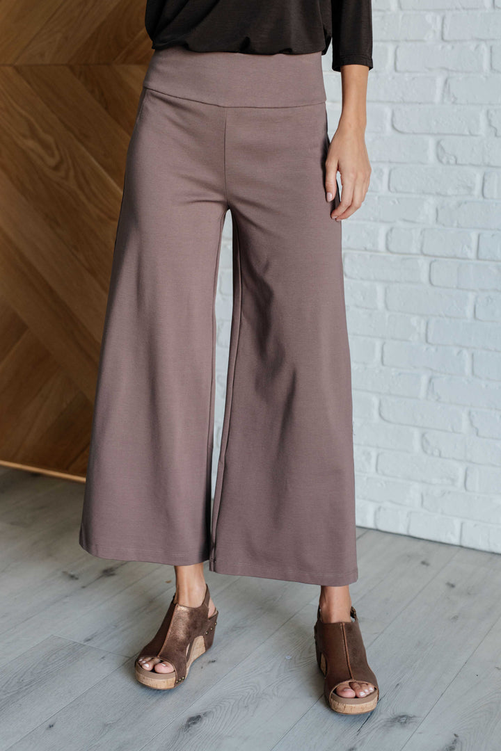 Magic Wide Leg Crop Pants in Dark Mocha-Pants-Inspired by Justeen-Women's Clothing Boutique