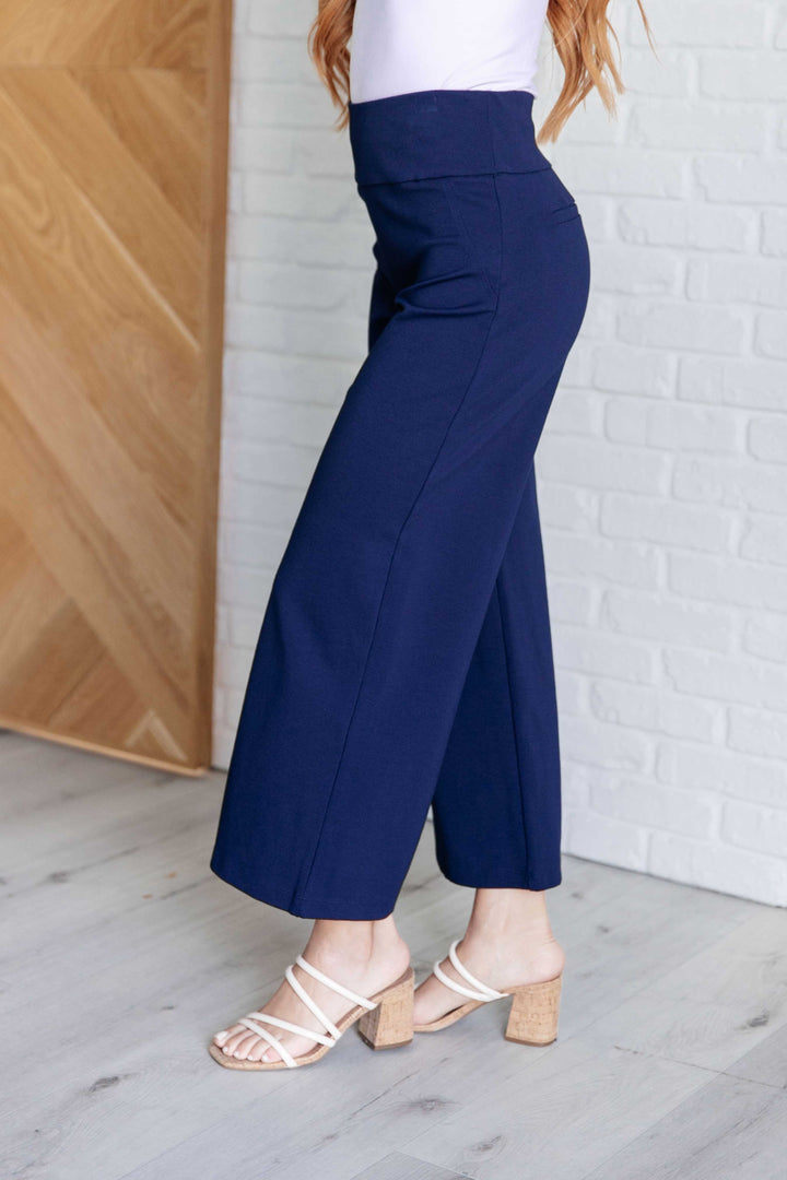 Magic Wide Leg Crop Pants in Navy-Pants-Inspired by Justeen-Women's Clothing Boutique