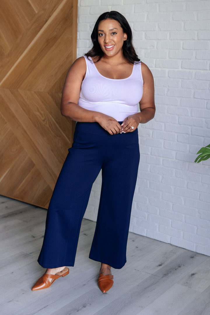 Magic Wide Leg Crop Pants in Navy-Pants-Inspired by Justeen-Women's Clothing Boutique