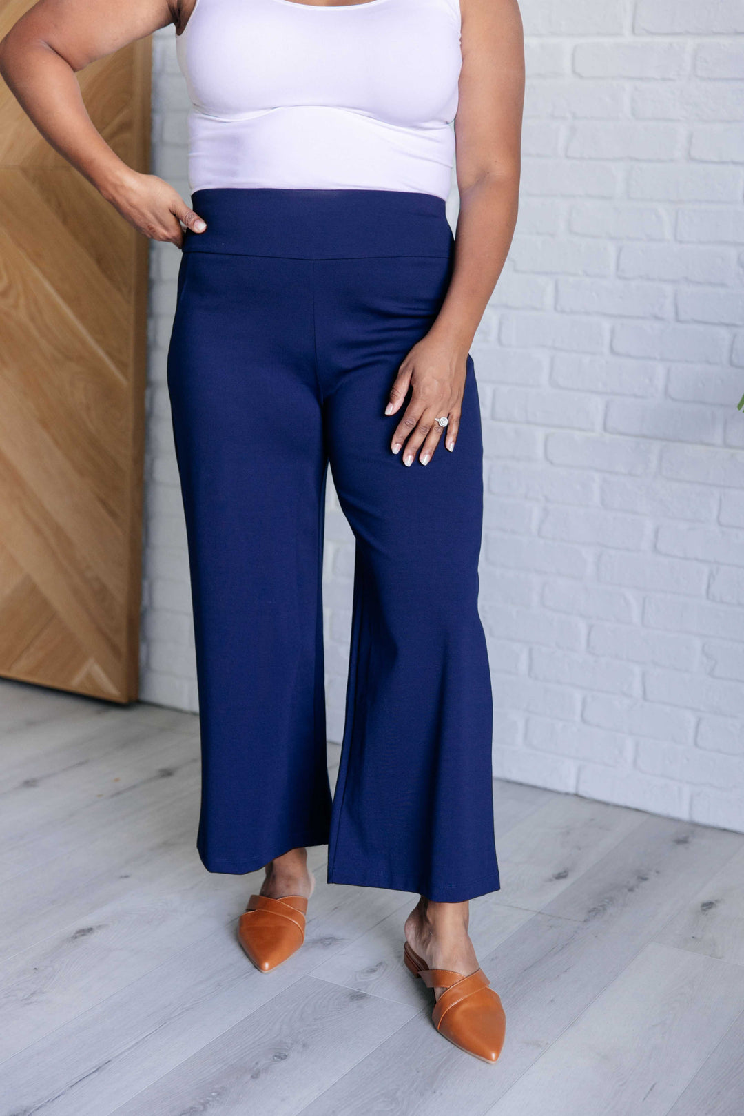 Magic Wide Leg Crop Pants in Navy-Pants-Inspired by Justeen-Women's Clothing Boutique