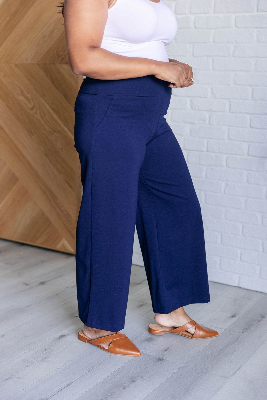 Magic Wide Leg Crop Pants in Navy-Pants-Inspired by Justeen-Women's Clothing Boutique