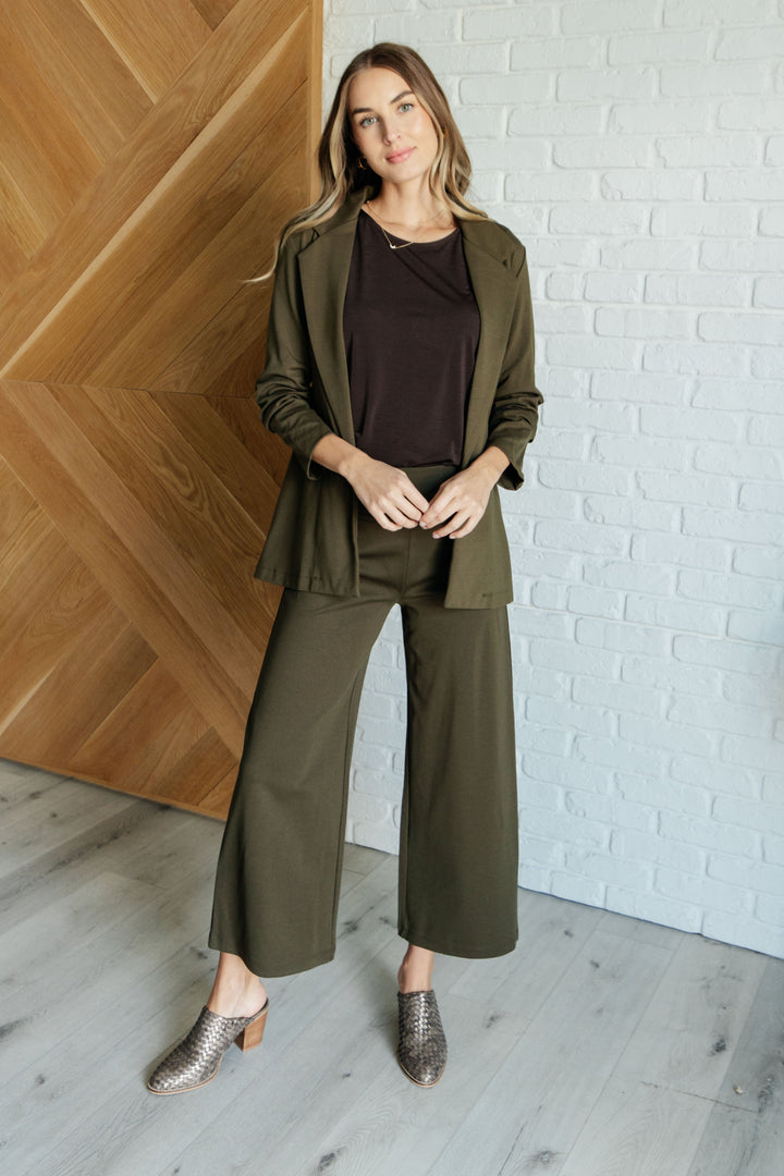 Magic Wide Leg Crop Pants in Olive-Pants-Inspired by Justeen-Women's Clothing Boutique