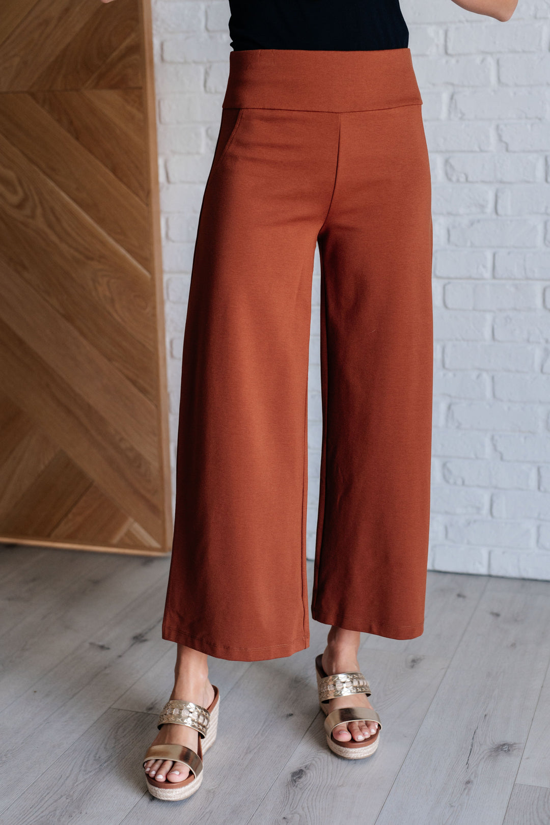 Magic Wide Leg Crop Pants in Rust-Pants-Inspired by Justeen-Women's Clothing Boutique