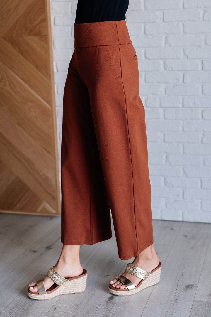 Magic Wide Leg Crop Pants in Rust-Pants-Inspired by Justeen-Women's Clothing Boutique