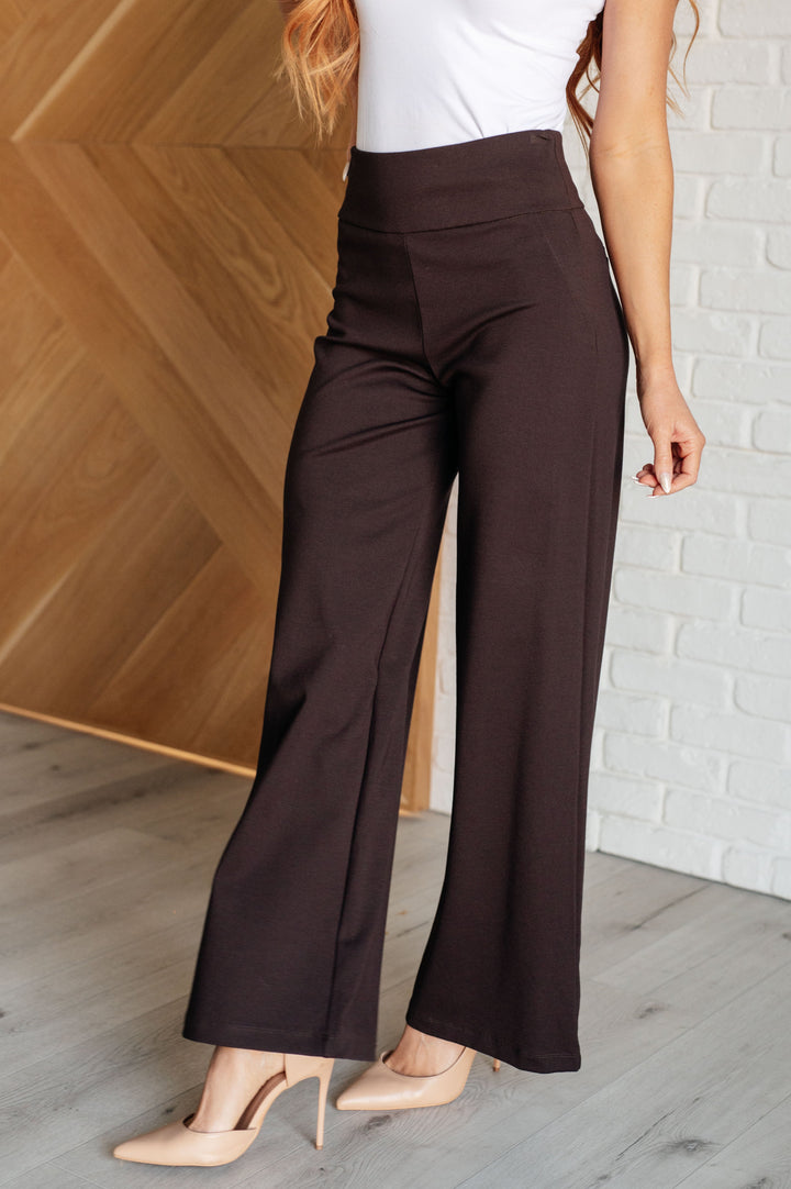 Magic Wide Leg Pants in Chocolate-Pants-Inspired by Justeen-Women's Clothing Boutique