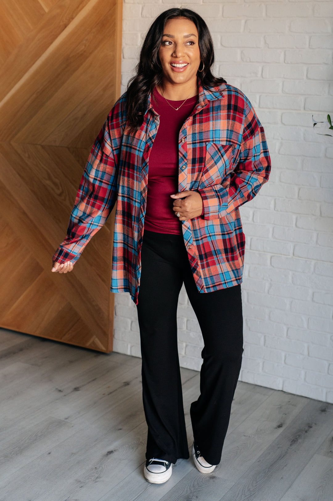 Make it Make Sense Plaid Button Up-110 Long Sleeve Tops-Inspired by Justeen-Women's Clothing Boutique