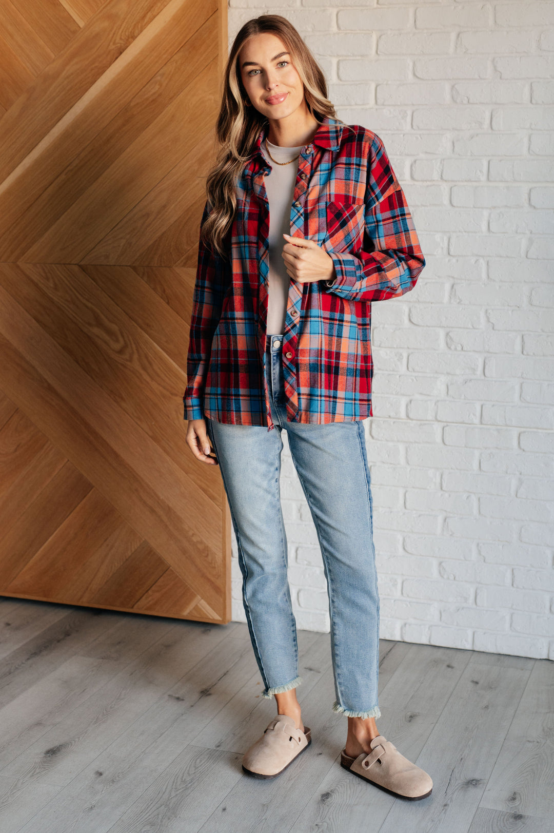 Make it Make Sense Plaid Button Up-110 Long Sleeve Tops-Inspired by Justeen-Women's Clothing Boutique