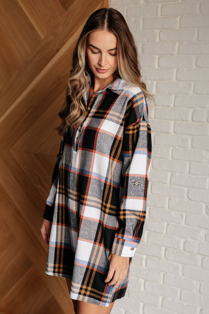 Make it Right Plaid Shirt Dress-Dresses-Inspired by Justeen-Women's Clothing Boutique