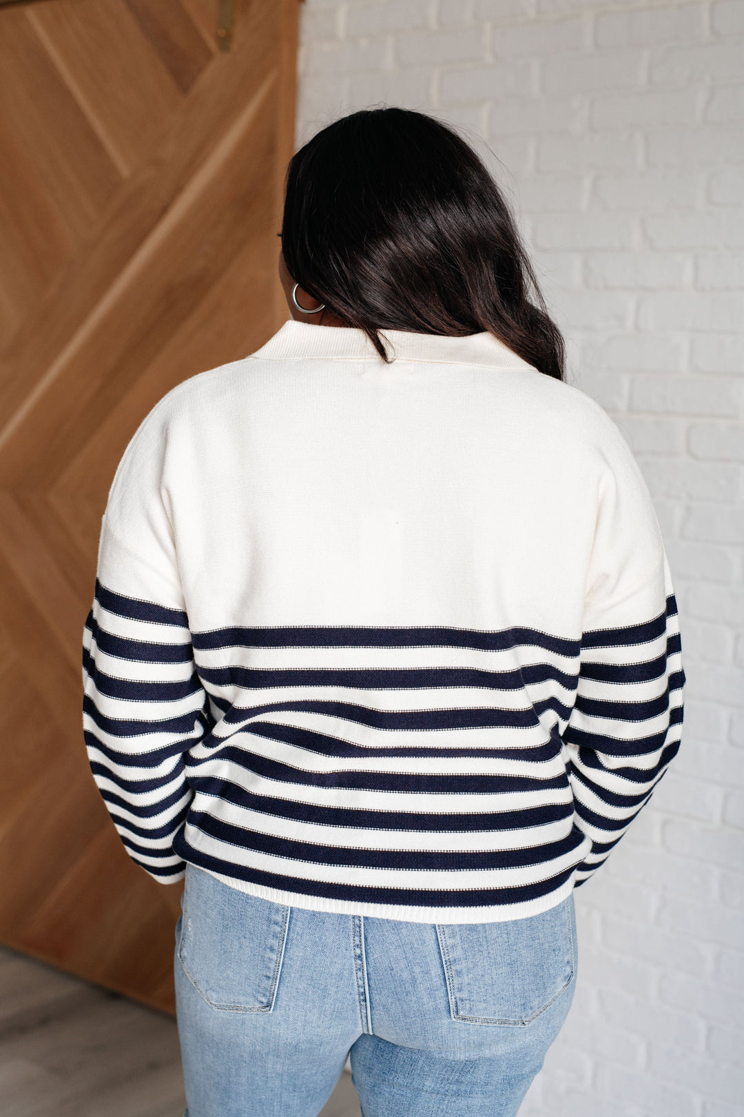 Memorable Moments Striped Sweater in White-Sweaters/Sweatshirts-Inspired by Justeen-Women's Clothing Boutique