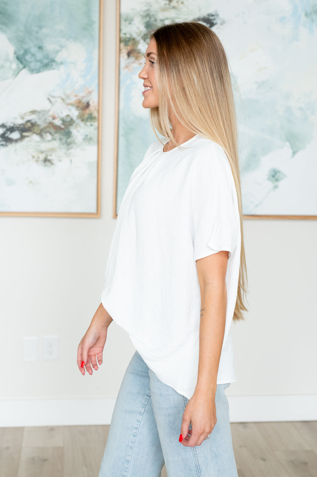 Mild Moments Pleat Detail Top-100 Short Sleeve Tops-Inspired by Justeen-Women's Clothing Boutique in Chicago, Illinois