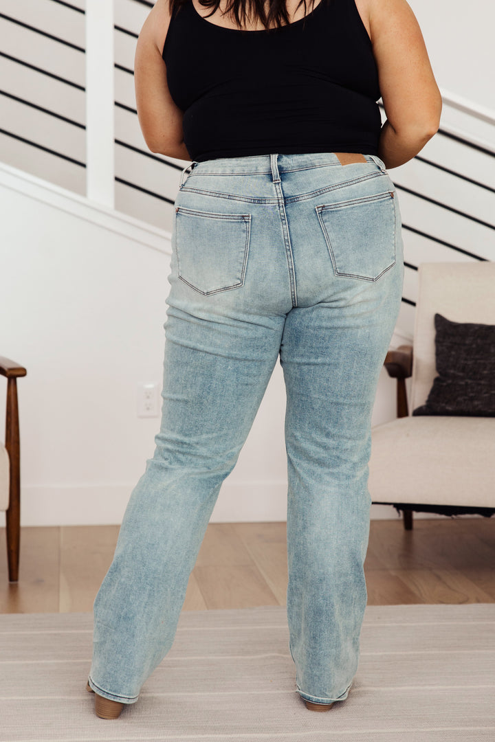 Miranda High Rise Plaid Cuff Vintage Straight Jeans-Denim-Inspired by Justeen-Women's Clothing Boutique in Chicago, Illinois