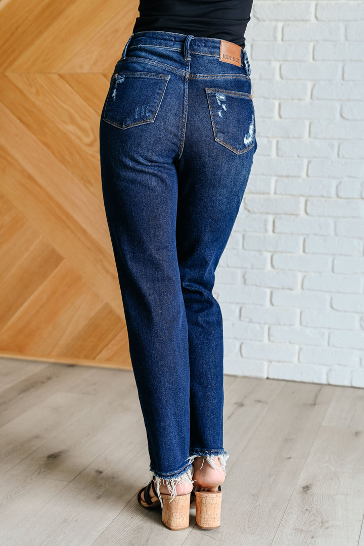 Montana High Rise Rigid Magic Distressed Straight Jeans-Denim-Inspired by Justeen-Women's Clothing Boutique