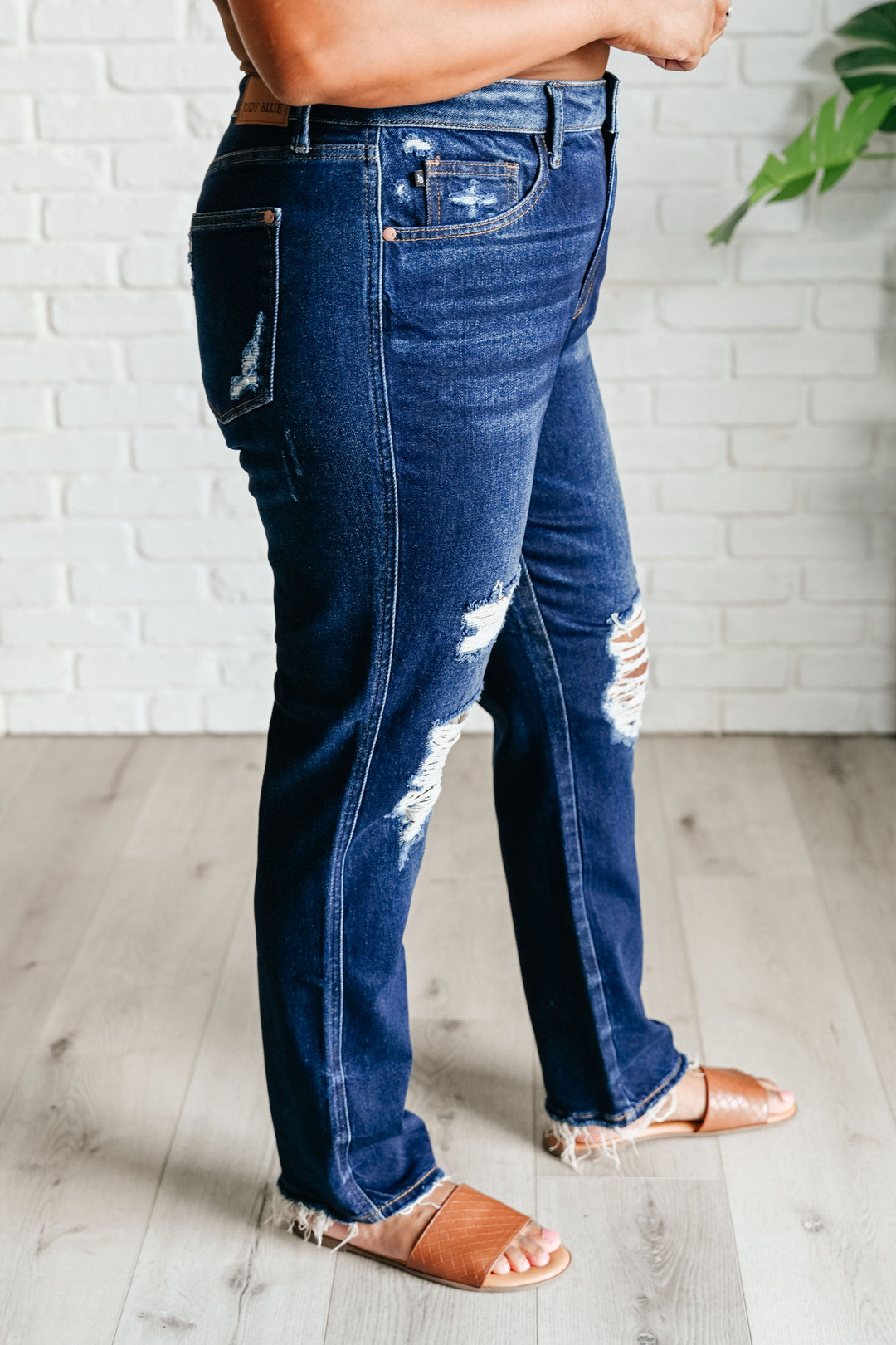 Montana High Rise Rigid Magic Distressed Straight Jeans-Denim-Inspired by Justeen-Women's Clothing Boutique