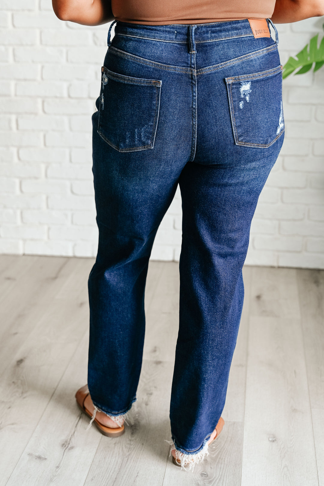 Montana High Rise Rigid Magic Distressed Straight Jeans-Denim-Inspired by Justeen-Women's Clothing Boutique