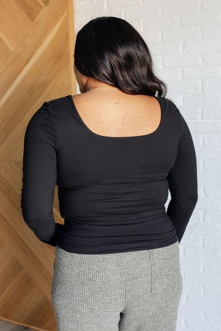 Never Imitated Long Sleeve Top in Black-110 Long Sleeve Tops-Inspired by Justeen-Women's Clothing Boutique