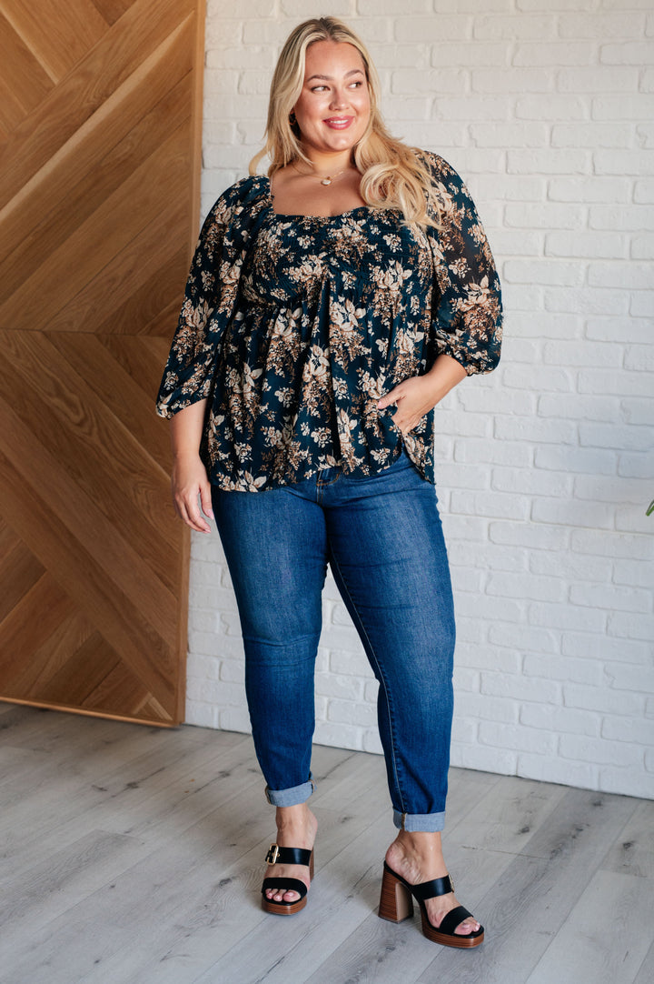 New Beginnings Square Neck Blouse-Short Sleeve Tops-Inspired by Justeen-Women's Clothing Boutique