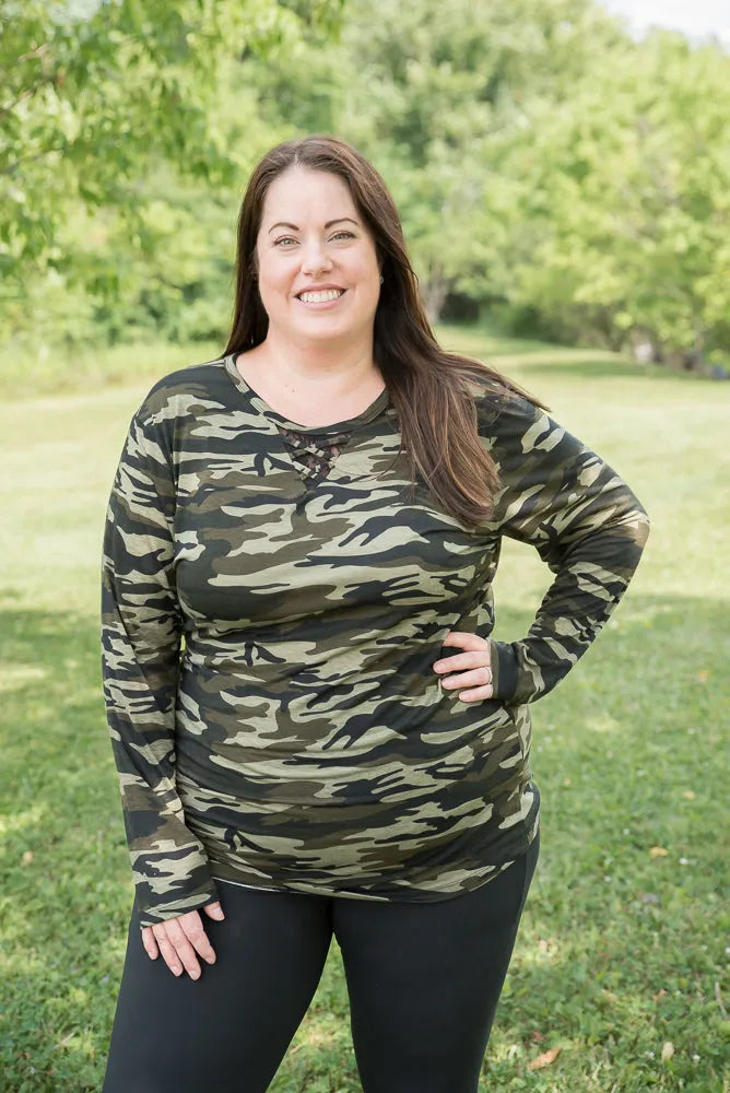 Classy in Camo Lace Top-YFW-Inspired by Justeen-Women's Clothing Boutique