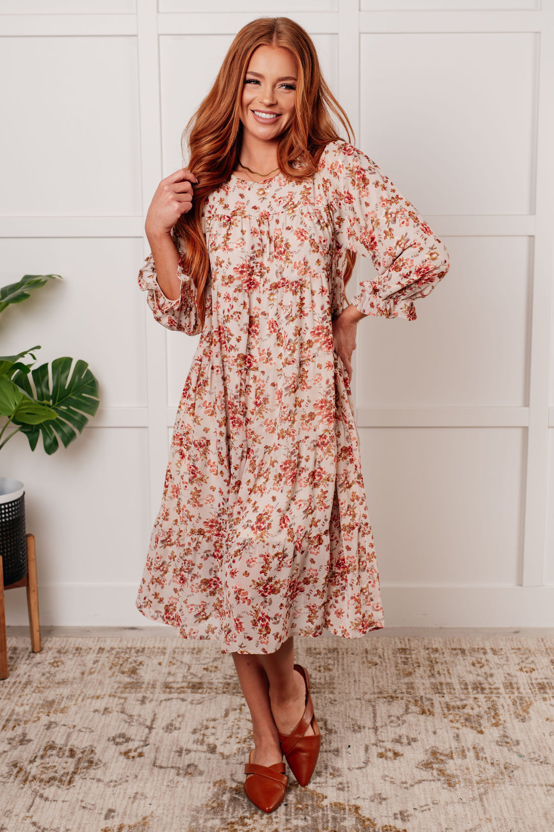 Next to You Balloon Sleeve Floral Dress-Dresses-Inspired by Justeen-Women's Clothing Boutique