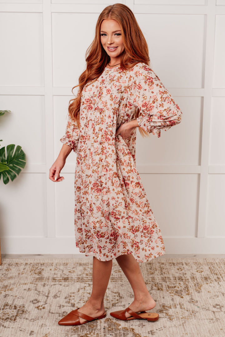 Next to You Balloon Sleeve Floral Dress-Dresses-Inspired by Justeen-Women's Clothing Boutique