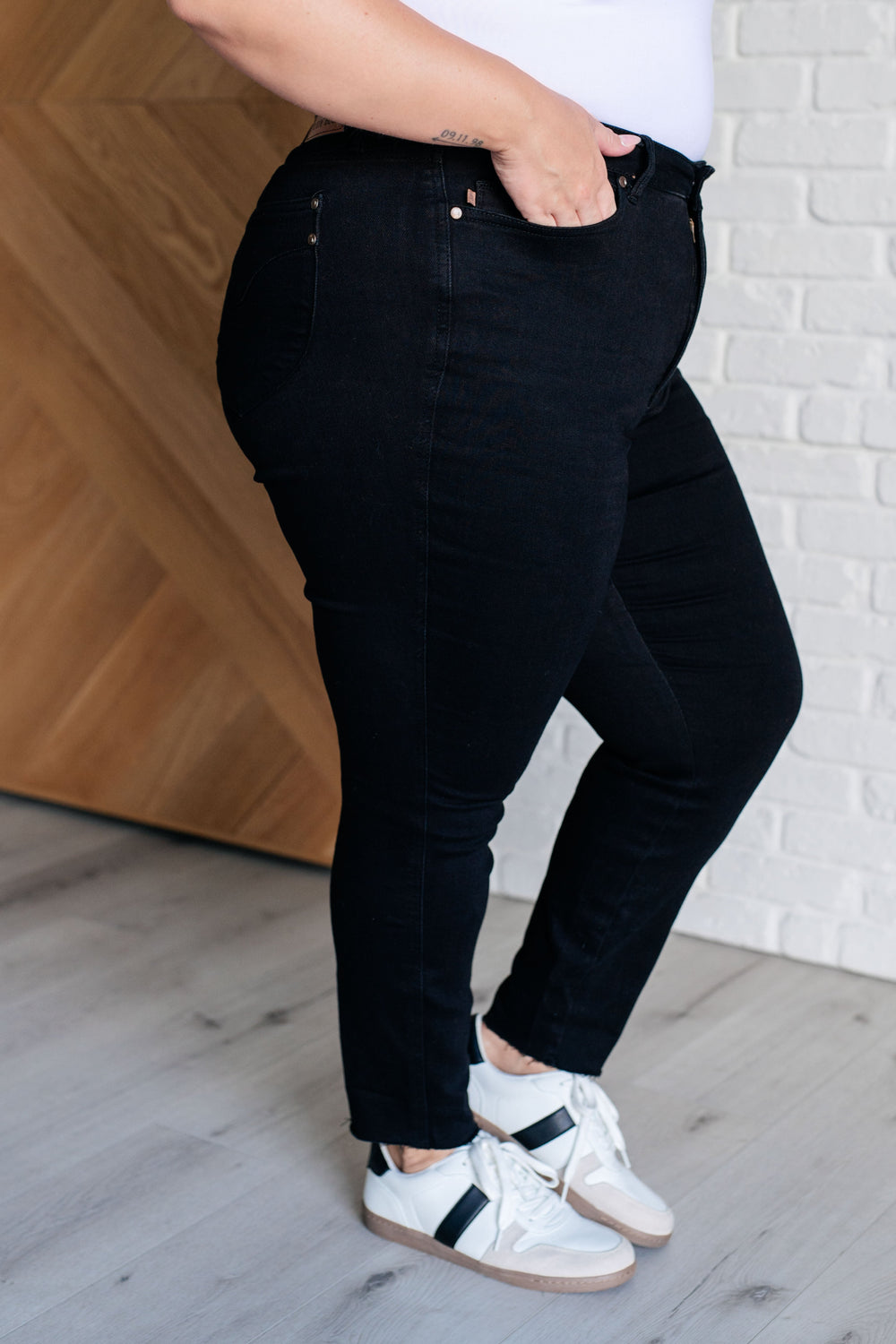 Nicole Tummy Control Skinny Jeans in Black-Denim-Inspired by Justeen-Women's Clothing Boutique