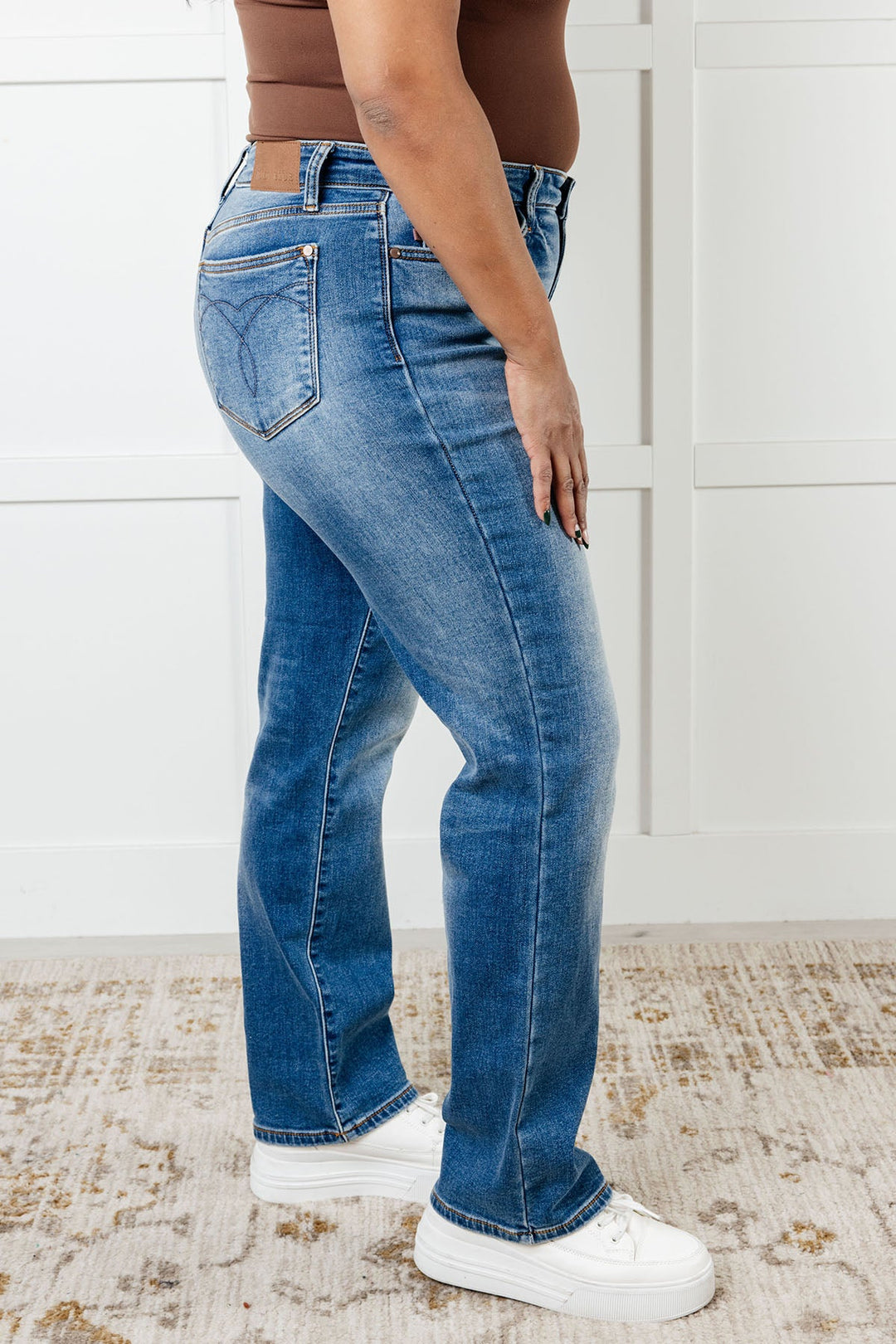 Nivea Vintage Wash Thermal Straight Jeans-Denim-Inspired by Justeen-Women's Clothing Boutique