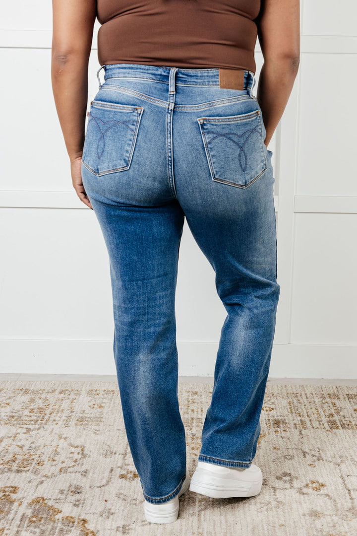 Nivea Vintage Wash Thermal Straight Jeans-Denim-Inspired by Justeen-Women's Clothing Boutique