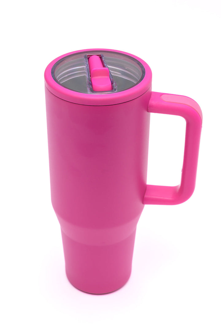 No Spill 40oz Tumbler in Hot Pink-220 Beauty/Gift-Inspired by Justeen-Women's Clothing Boutique