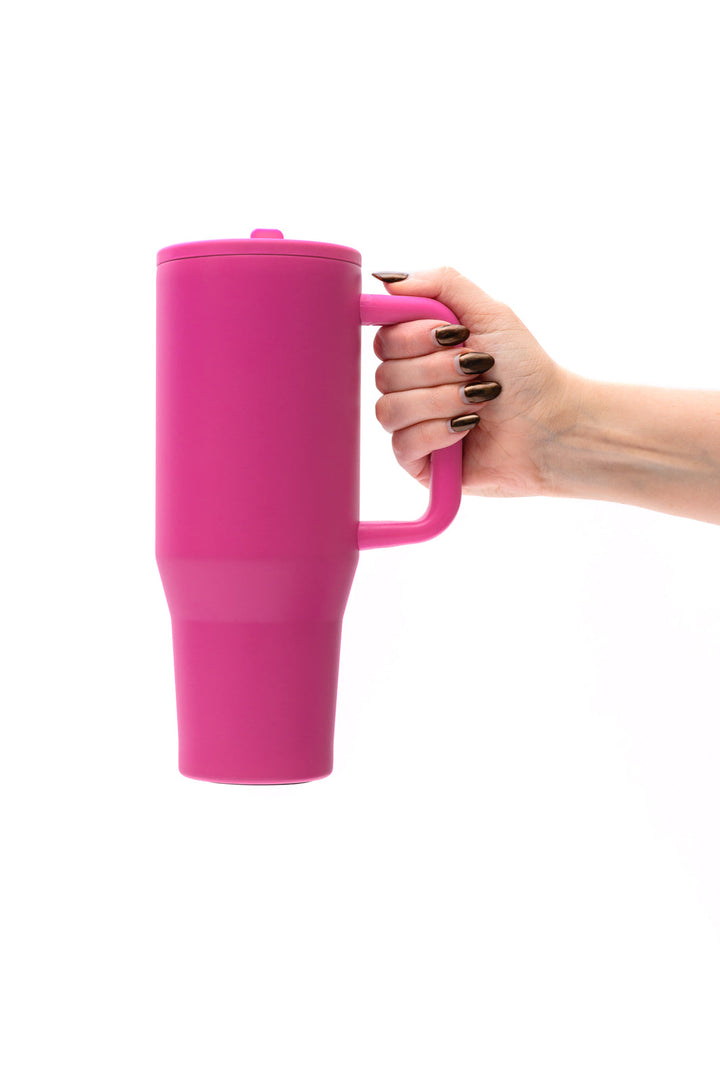 No Spill 40oz Tumbler in Hot Pink-220 Beauty/Gift-Inspired by Justeen-Women's Clothing Boutique