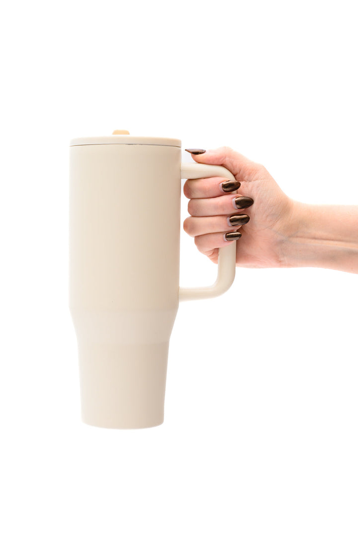 No Spill 40oz Tumbler in Off White-220 Beauty/Gift-Inspired by Justeen-Women's Clothing Boutique