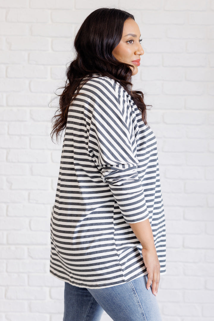 Obviously Mine Striped Oversized Top-110 Long Sleeve Tops-Inspired by Justeen-Women's Clothing Boutique