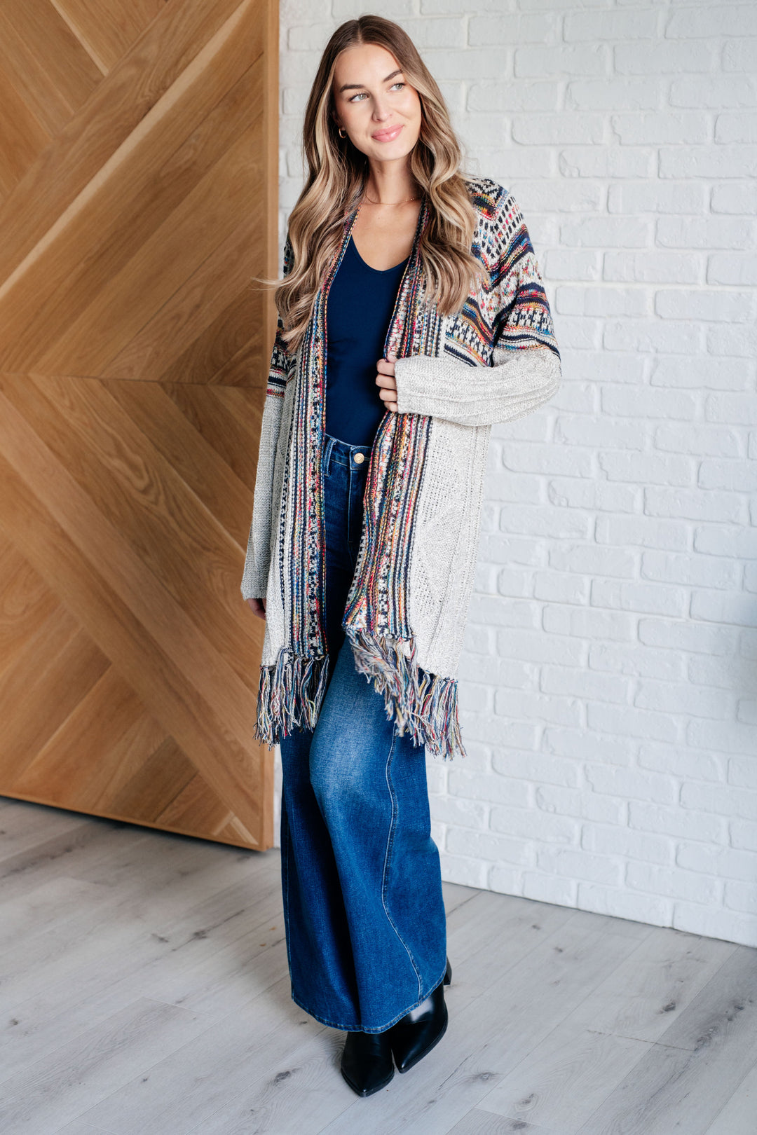 Oh So Lucky Fringe Cardigan-Cardigans + Kimonos-Inspired by Justeen-Women's Clothing Boutique