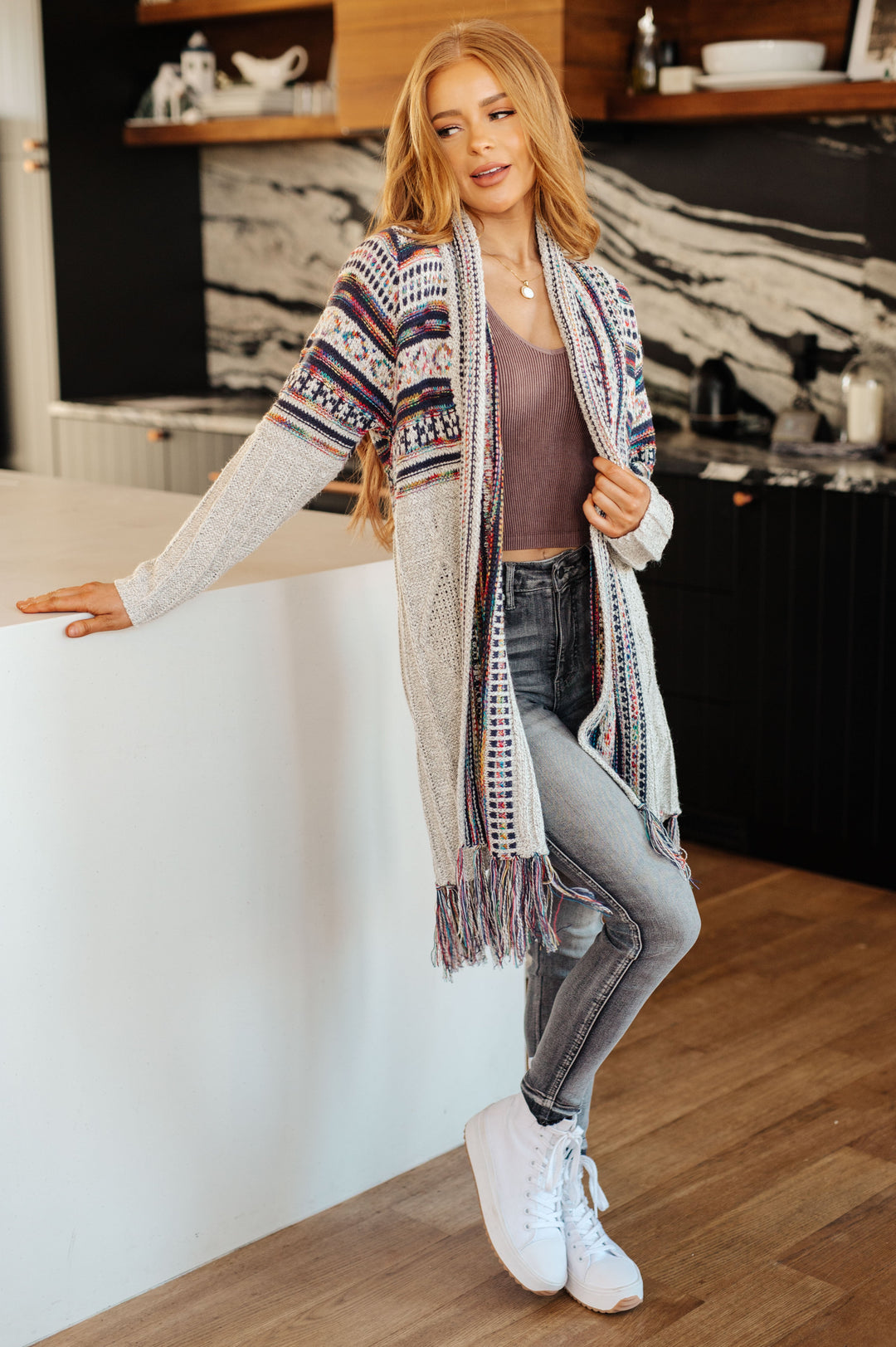 Oh So Lucky Fringe Cardigan-Cardigans + Kimonos-Inspired by Justeen-Women's Clothing Boutique