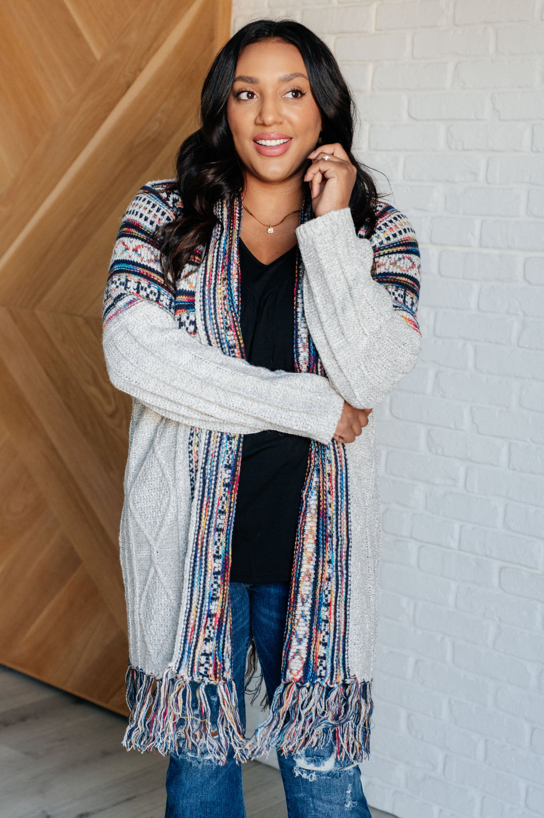 Oh So Lucky Fringe Cardigan-Cardigans + Kimonos-Inspired by Justeen-Women's Clothing Boutique