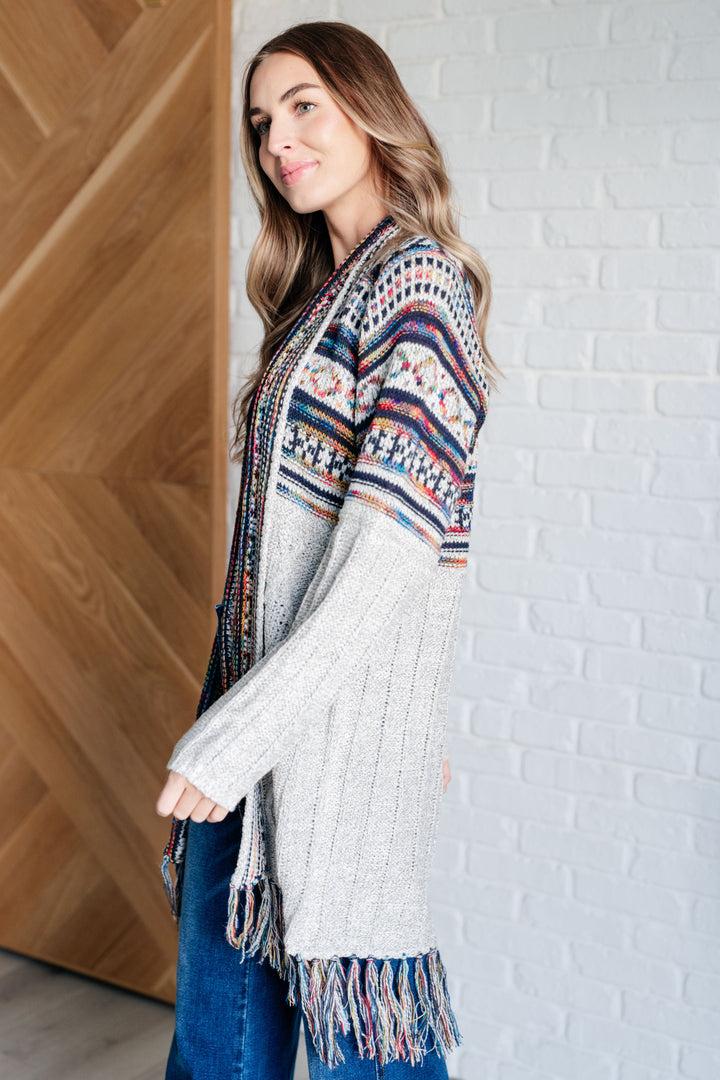 Oh So Lucky Fringe Cardigan-Cardigans + Kimonos-Inspired by Justeen-Women's Clothing Boutique