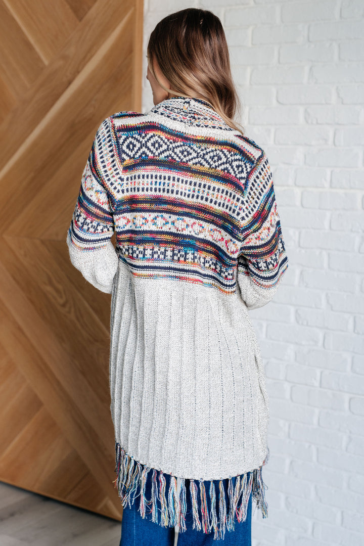 Oh So Lucky Fringe Cardigan-Cardigans + Kimonos-Inspired by Justeen-Women's Clothing Boutique