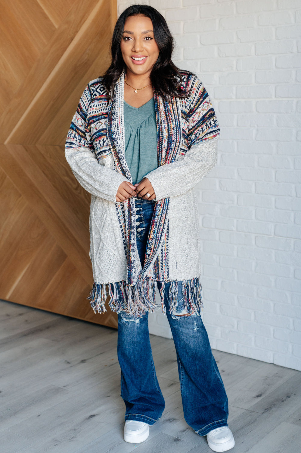 Oh So Lucky Fringe Cardigan-Cardigans + Kimonos-Inspired by Justeen-Women's Clothing Boutique