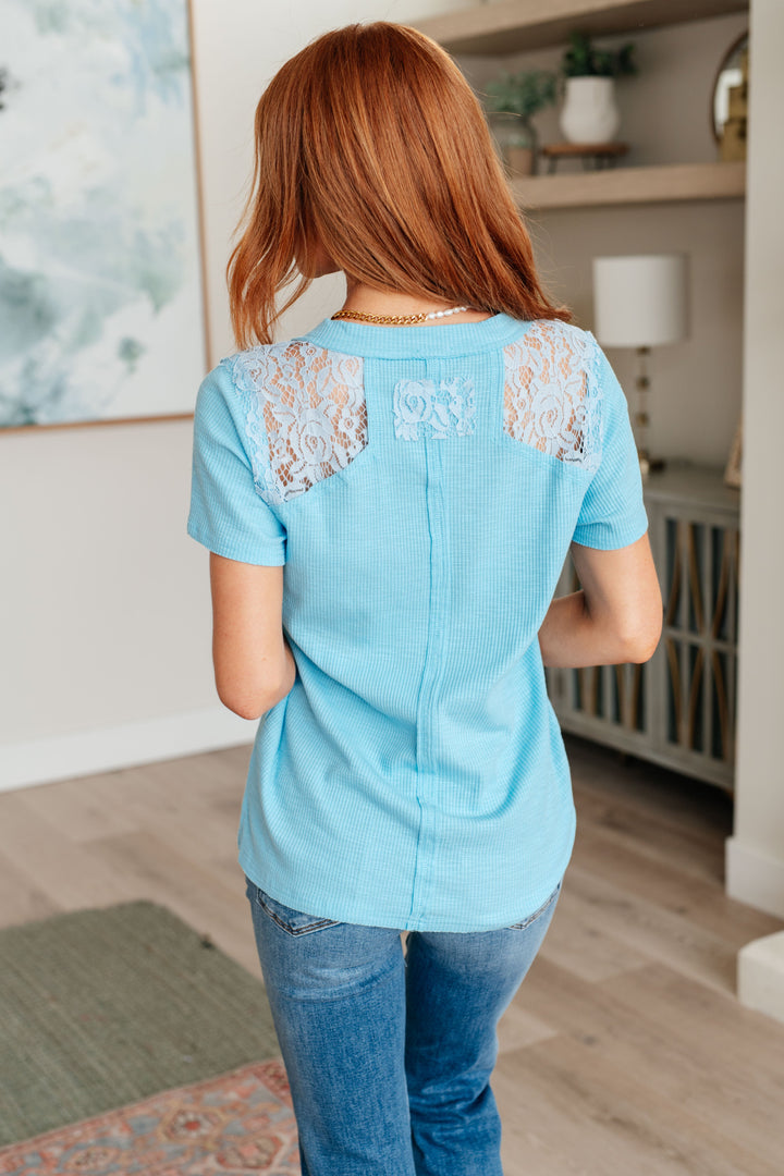 Only Happy When it Rains Lace Detail Top-100 Short Sleeve Tops-Inspired by Justeen-Women's Clothing Boutique